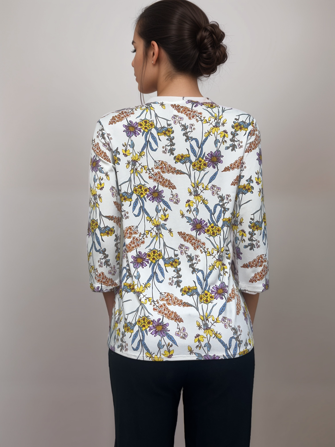 Botanical Print Asymmetrical Tie Top