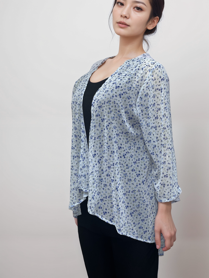 Soft Blue Blossom Cardigan