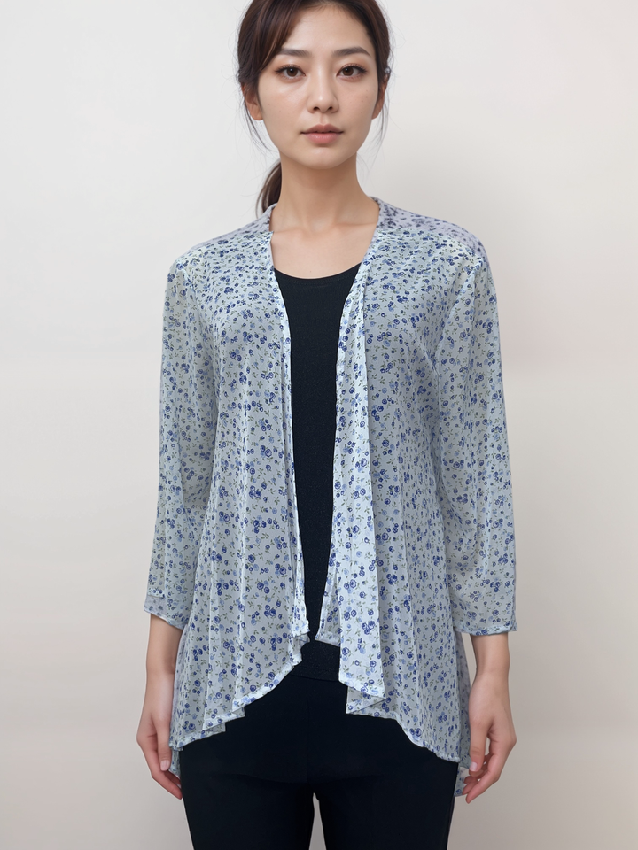 Soft Blue Blossom Cardigan