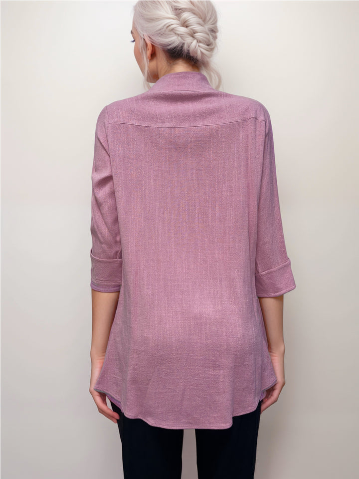 Mauve Pink - Linen Button Down Tunic