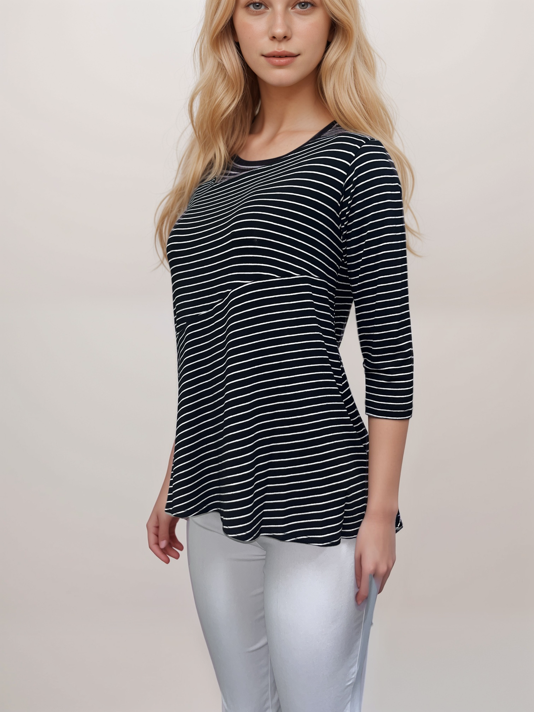 Classic Striped Asymmetrical Top