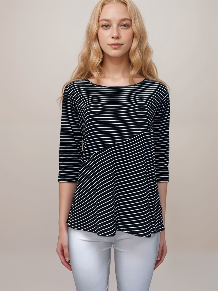 Classic Striped Asymmetrical Top