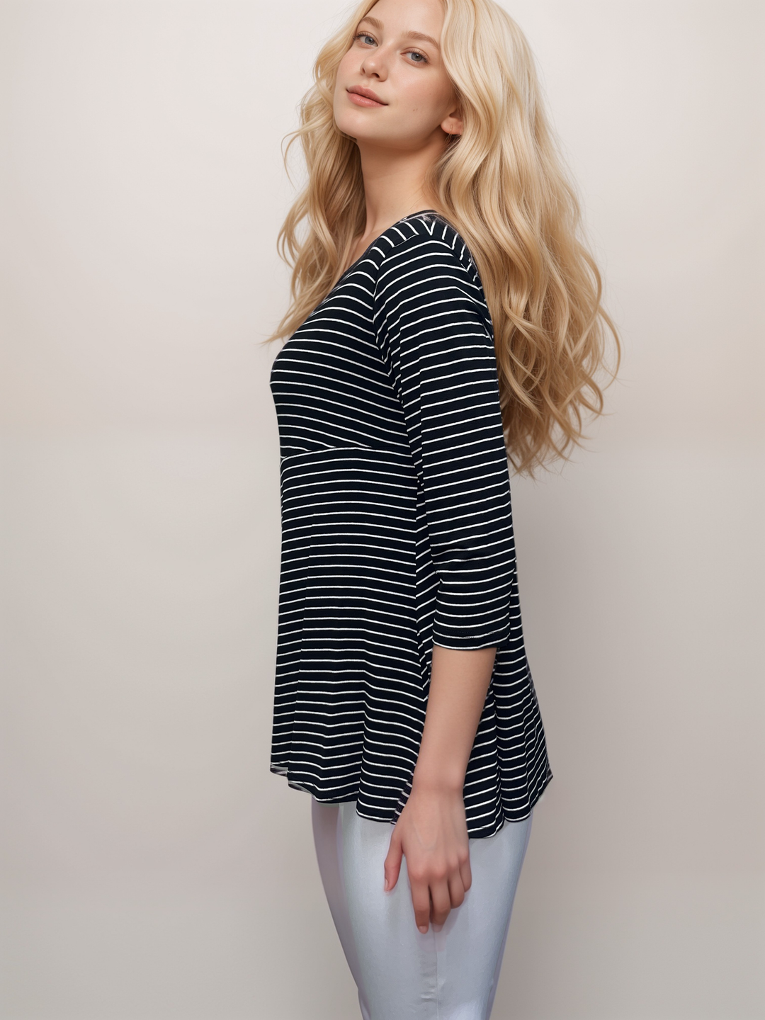 Classic Striped Asymmetrical Top