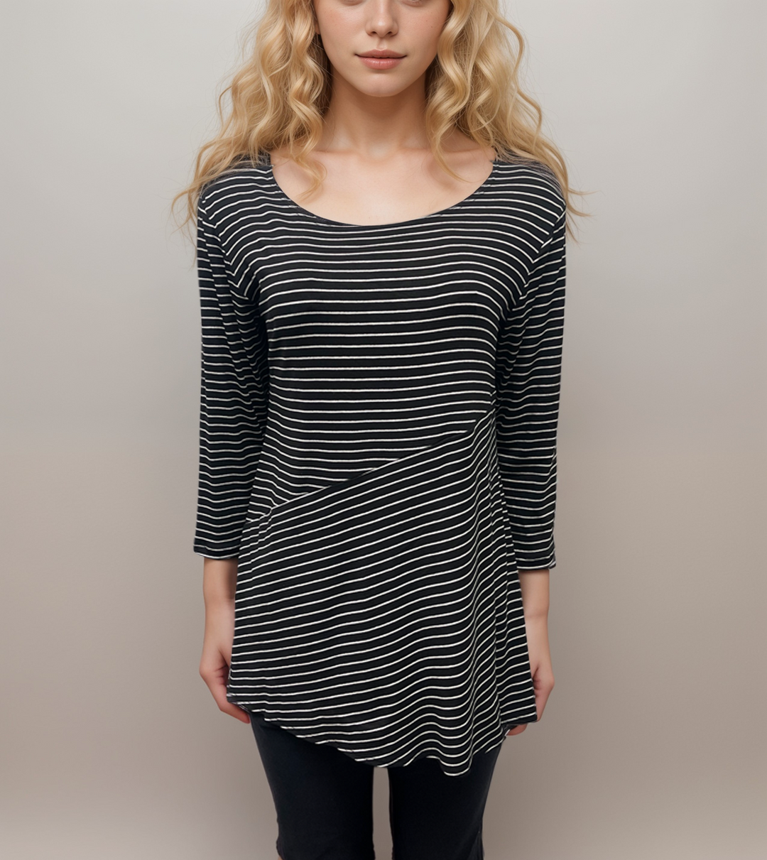 Classic Striped Asymmetrical Top