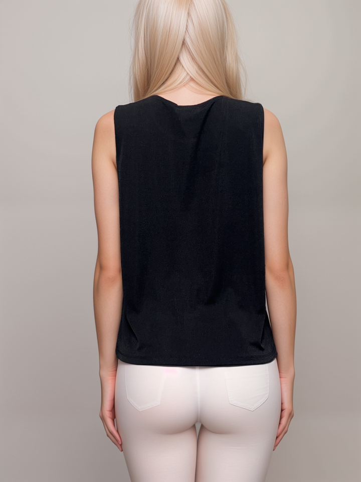 Midnight Black Acetate Tank Top