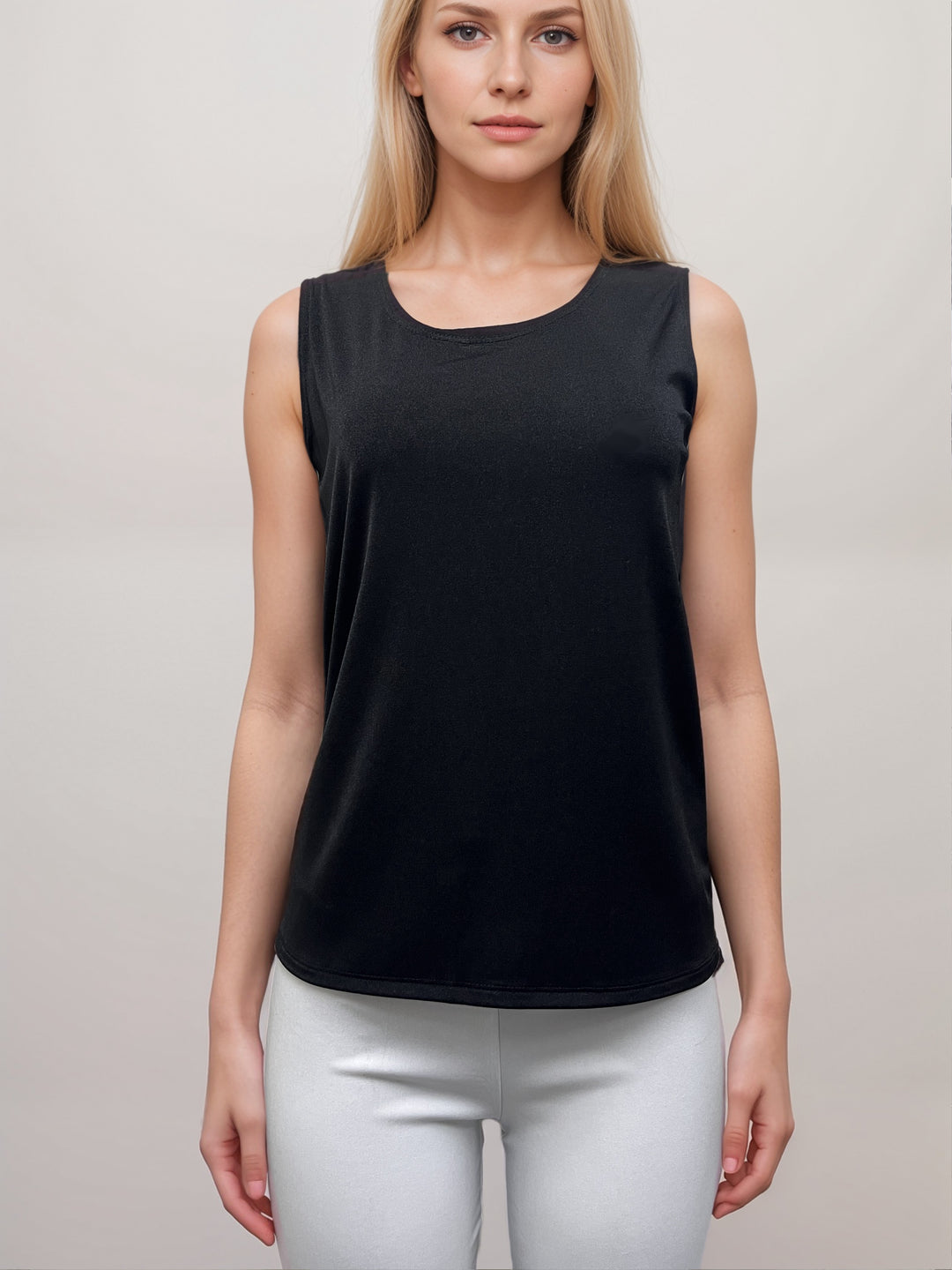 Midnight Black Acetate Tank Top