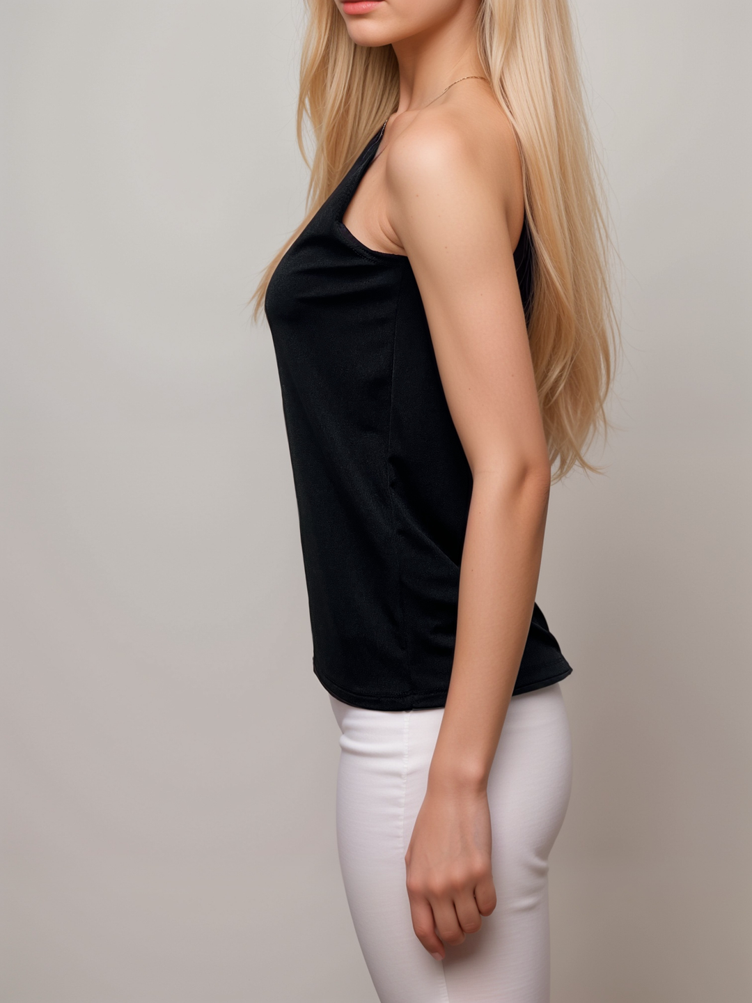 Midnight Black Acetate Tank Top