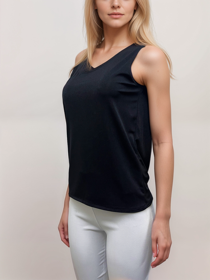 Midnight Black Acetate Tank Top