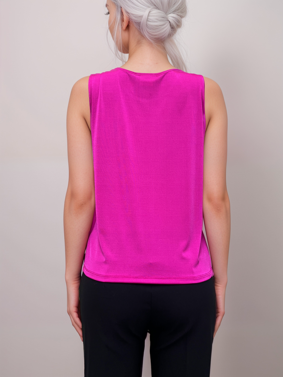 Fuchsia Pink Acetate Tank Top