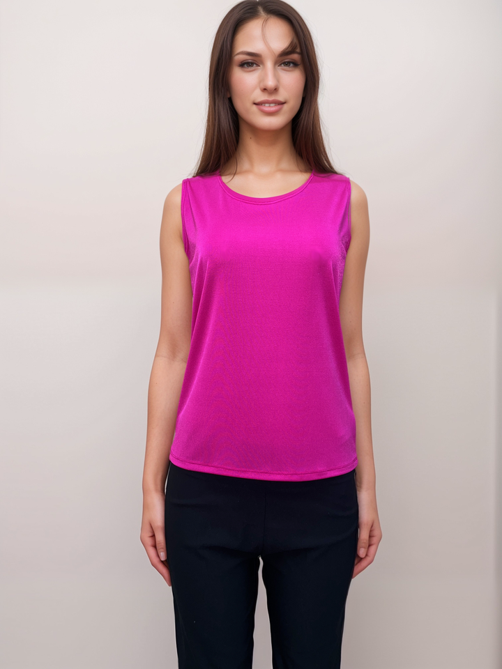 Fuchsia Pink Acetate Tank Top