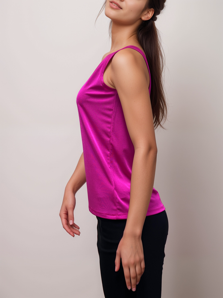 Fuchsia Pink Acetate Tank Top