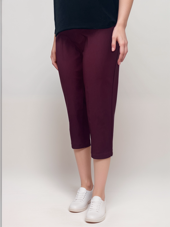 Burgundy Stretch Capri