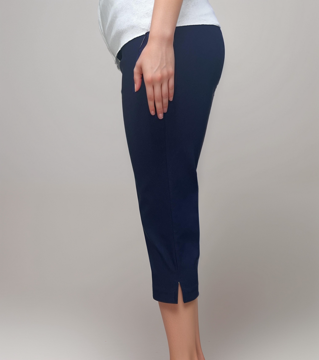 Navy Stretch Capri